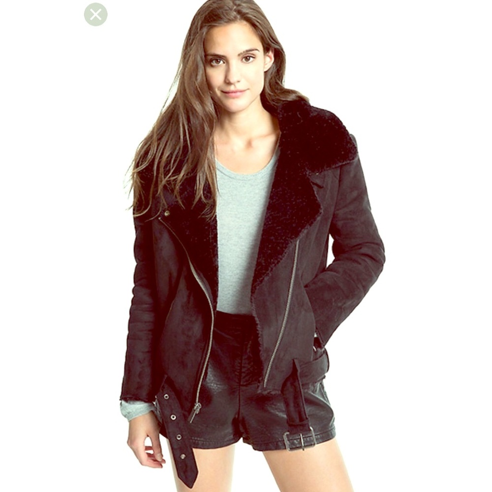 🖤 Suede Fur-Lined Moto Jacket 🖤